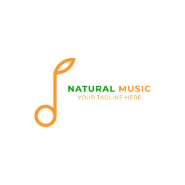 Yaratıcı düz doğal müzik logosu tasarım şablonu