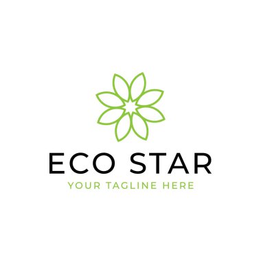 Yaratıcı minimal eko yıldız logo tasarım şablonu
