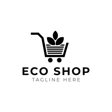 Yaratıcı asgari eko dükkanı logo tasarım şablonu