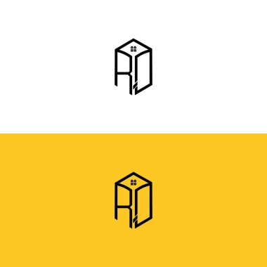 Creative initial RQ letters Box House logo.It will be suitable for which company or brand name start those initial. clipart