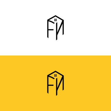 Yaratıcı - ilk-FN-harfleri - Box-House-logo. Hangi şirket veya marka adı bu ilk başlatılan için uygun olacaktır