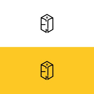 Yaratıcı - ilk-EQ-harfleri - Box-House-logo. Hangi şirket veya markanın bu ilk başlattığı için uygun olacaktır