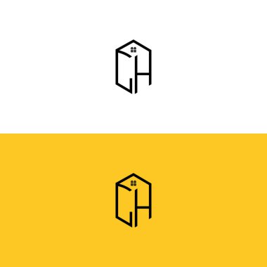 Yaratıcı minimal başlangıç harfleri CH House Box logosu. Hangi şirket veya markanın bu başlangıç harflerini başlattığı uygun olacaktır.