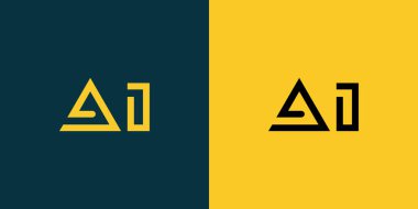 Yapay zeka minimalist harfler logo monogramı. Bu minimalist bir logo, bu logo iki harfi birleştirerek yapılır.