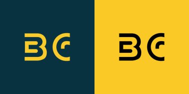 BC soyut minimalist harfler logo monogramı. Bu minimalist bir logo, bu logo iki harfi birleştirerek yapılır.