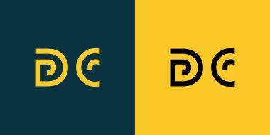 DC soyut minimalist harfler logo monogramı. Bu minimalist bir logo, bu logo iki harfi birleştirerek yapılır.