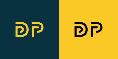 DP soyut minimalist harfleri Logo Monogram. Bu minimalist bir logo, bu logo iki harfi birleştirerek yapılır.