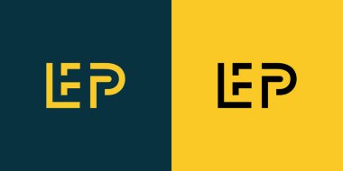 EP soyut minimalist harfler logo monogramı. Bu minimalist bir logo, bu logo iki harfi birleştirerek yapılır.