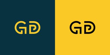 GD soyut minimalist harfler logo monogramı. Bu minimalist bir logo, bu logo iki harfi birleştirerek yapılır.