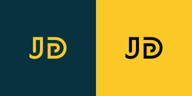 JD soyut minimalist harfler logo monogramı. Bu minimalist bir logo, bu logo iki harfi birleştirerek yapılır.