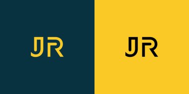 JR soyut minimalist harfler logo monogramı. Bu minimalist bir logo, bu logo iki harfi birleştirerek yapılır.