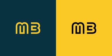 MB soyut minimalist harfler logo monogramı. Bu minimalist bir logo, bu logo iki harfi birleştirerek yapılır.