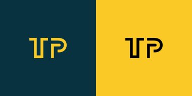 TP soyut minimalist harfler Logo Monogram. Bu minimalist bir logo, bu logo iki harfi birleştirerek yapılır.