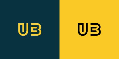 UB soyut minimalist harfler logo monogramı. Bu minimalist bir logo, bu logo iki harfi birleştirerek yapılır.