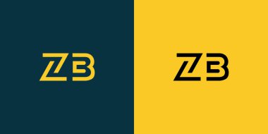 ZB soyut minimalist harfler logo monogramı. Bu minimalist bir logo, bu logo iki harfi birleştirerek yapılır.