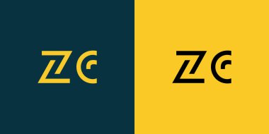 ZC soyut minimalist harfler logo monogramı. Bu minimalist bir logo, bu logo iki harfi birleştirerek yapılır.