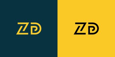 ZD soyut minimalist harfler logo monogramı. Bu minimalist bir logo, bu logo iki harfi birleştirerek yapılır.