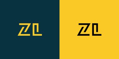 ZL soyut minimalist harfler logo monogramı. Bu minimalist bir logo, bu logo iki harfi birleştirerek yapılır.
