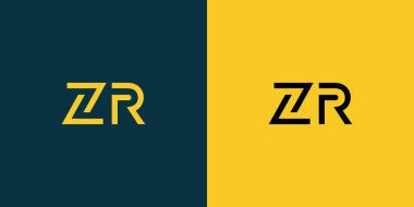 ZR soyut minimalist harfler logo monogramı. Bu minimalist bir logo, bu logo iki harfi birleştirerek yapılır.