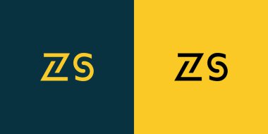 ZS soyut minimalist harfler logo monogramı. Bu minimalist bir logo, bu logo iki harfi birleştirerek yapılır.