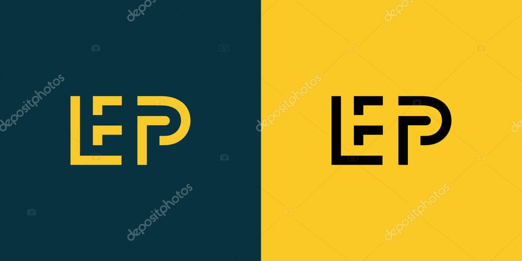 EP abstract  minimalist letters Logo Monogram. It is a minimalist logo, this logo is made by combining two letters