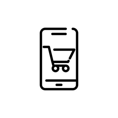 Cep telefonu tamamlanmamış çizgi resim şablonu. Bu simge çok basit bir şekilde tasarlandı