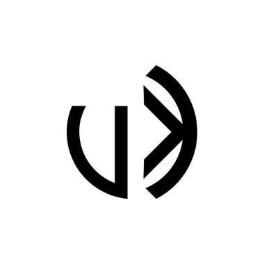 Yaratıcı Yuvarlak Baş harfler UK logosu. Bu başlangıç için hangi şirket veya markanın adı uygun olacaktır.