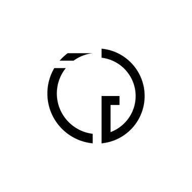 İlk harf logo çember vektör şablonu