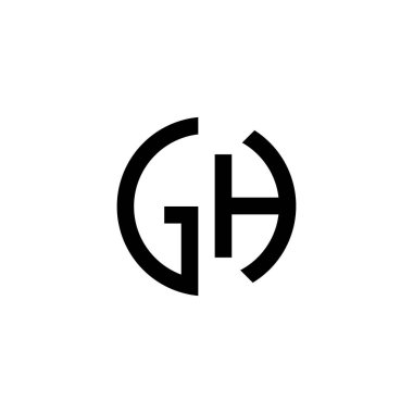 Yaratıcı Yuvarlak İlk GH Harfleri Logosu