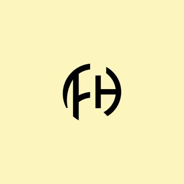 h & f harfleri logo şablonu, vektör ögeleri