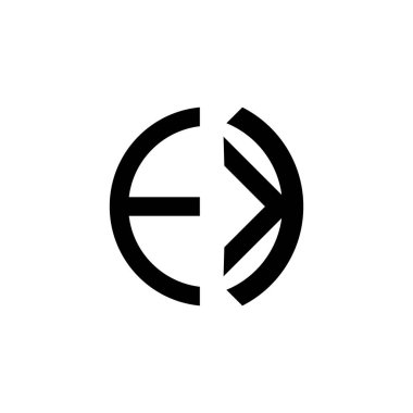 Yaratıcı Yuvarlak İlk EK Harfleri Logosu