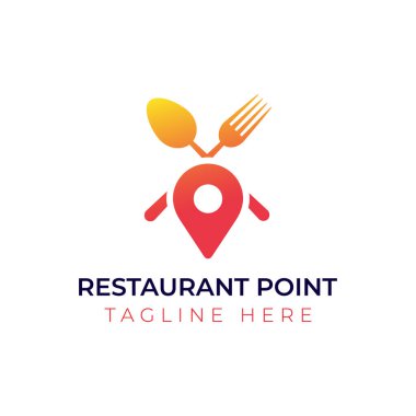 Yaratıcı-düz-restoran-nokta-logo-tasarım şablonu