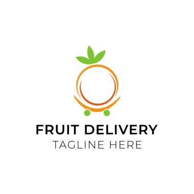 Yaratıcı-düz-meyve-dağıtım-logo-tasarım şablonu