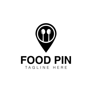 Yaratıcı-düz-gıda-pin-logo-tasarım şablonu