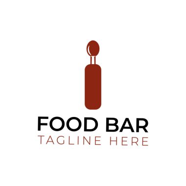 Yaratıcı-düz-yiyecek-bar-logo-tasarım şablonu