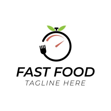 Yaratıcı-düz-fast-food-logo-tasarım şablonu