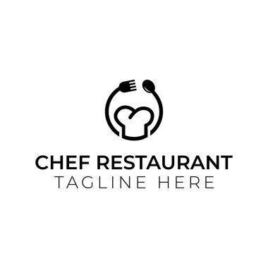 Yaratıcı-şef-restoran-logo-tasarım-şablonu