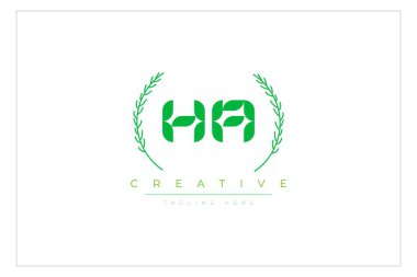 Yapraklı eko logo harfleri. Taze doğa ve sağlıklı yaprak logosu tasarımı.