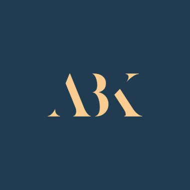 ABK soyut harf logosu tasarımı. Bu logo üç soyut harf tarafından tasarlanmıştır..