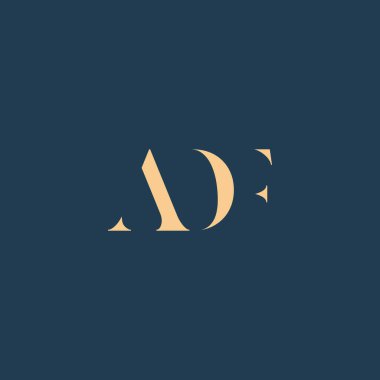 ADF soyut harf logosu tasarımı. Bu logo üç soyut harf tarafından tasarlanmıştır..