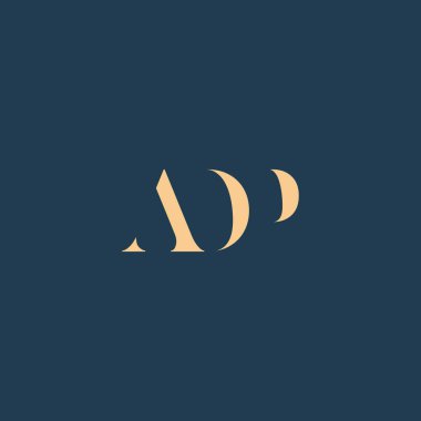ADP soyut harf logosu tasarımı. Bu logo üç soyut harf tarafından tasarlanmıştır..