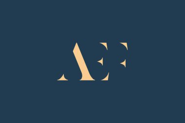 AEF soyut harf logosu tasarımı. Bu logo üç soyut harf tarafından tasarlanmıştır..