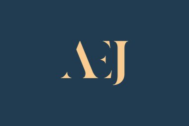 AEJ soyut harf logosu tasarımı. Bu logo üç soyut harf tarafından tasarlanmıştır..