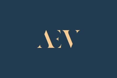 AEV soyut harf logosu tasarımı. Bu logo üç soyut harf tarafından tasarlanmıştır..