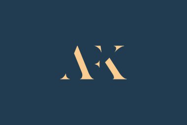 AFK soyut harf logosu tasarımı. Bu logo üç soyut harf tarafından tasarlanmıştır..