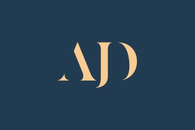 AJD soyut harf logosu tasarımı. Bu logo üç soyut harf tarafından tasarlanmıştır..