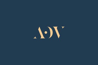 AOV soyut harf logosu tasarımı. Bu logo üç soyut harf tarafından tasarlanmıştır..