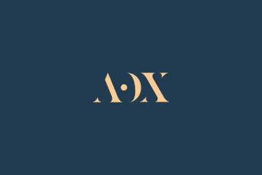 AOX soyut harf logosu tasarımı. Bu logo üç soyut harf tarafından tasarlanmıştır..