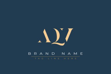AQV soyut harf logosu tasarımı. Bu logo üç soyut harf tarafından tasarlanmıştır..