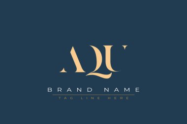 AQU soyut harf logosu tasarımı. Bu logo üç soyut harf tarafından tasarlanmıştır..